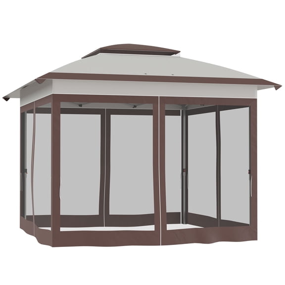 Dranite 12' x 12' Pop Up Canopy Tent with Netting and Carry Bag, Instant Sun Shelter with 137 sq.ft