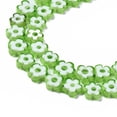 thumbnail image 3 of 10strands Handmade Millefiori Glass Bead Strands Flower Pale Green 7.5~9x3mm Hole: 1mm about 55~57pcs/strand 15.55 inch~15.94 inch(39.5cm~40.5cm), 3 of 3