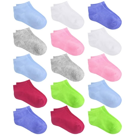 

KEREDA 15 Pairs Kids Ankle Socks Boys Girls Low Cut Socks 6-8 Years Multicolor02