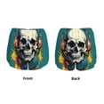 thumbnail image 3 of Yiaed Modern Hip-Hop Skull Print Women's Running Shorts with Liner 3 Zipper Pockets Elastic Workout Athletic Gym Yoga Shorts-XX-Large, 3 of 7