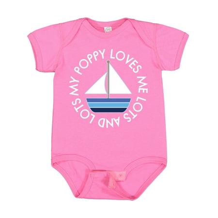 

Inktastic My Poppy Loves Me Grandson Sailboat Boys Gift Baby Boy Bodysuit