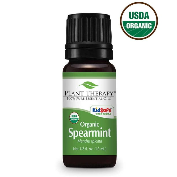 Plant Therapy Spearmint Organic Essential Oil 10 mL (1/3 oz) 100 Pure
