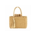 thumbnail image 1 of Bolsos Hombro Tejidos Con Cordón para Mujer Bolso Paja para Playa (marrón Claro), 1 of 9