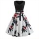 thumbnail image 2 of Vestido de columpio sexy sin mangas con cuello en V estampado vintage de moda para mujer Fridja  hj4680, 2 of 7