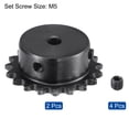 thumbnail image 3 of Uxcell #25 Chain Roller Sprocket, 6mm Bore 1/4" Pitch 19 Tooth Single Strand Chain Sprocket with Set Screws 2Pack, 3 of 6