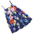 thumbnail image 3 of Vestido sin mangas para bebé niña Vestido de verano con decoración de lazo y estampado floral ajustado y acampanado (110), 3 of 5