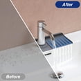 thumbnail image 2 of Adaptable Hole Silicone Sink Faucet Mat, Large Slope Drip Catcher Tray for Fast Drying, Kitchen Sink Accessories Splash Guard, Perfect for Bathroom Sink Area (14.5" x 5.4"), 2 of 5