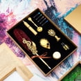 thumbnail image 3 of 1 Set Decorative Quill Pen Set Retro Copper Comfortable Grip Quill Pen Ink Set for Study Room, 3 of 7