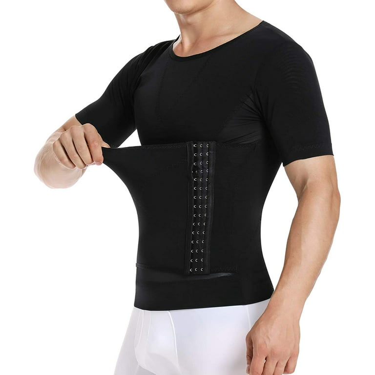 VASLANDA Men Body Shaper Slimming Vest Tight Tank Top Compression Shirt  Tummy Control Underwear Moobs Binder 