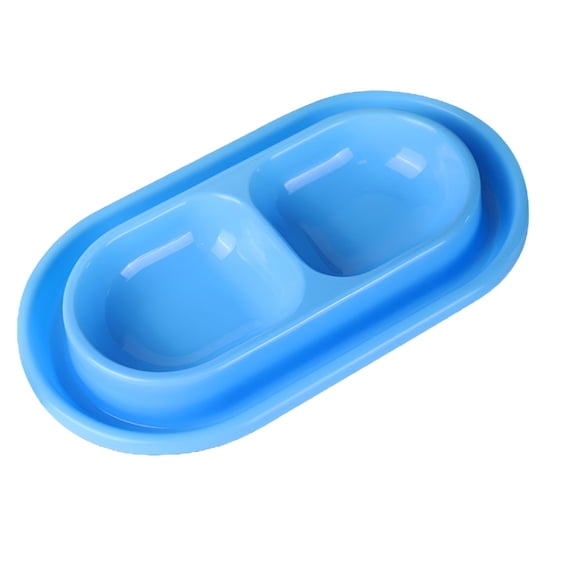 ACDANC Cat Bowls for Food and Water Easy to Clean Ants Away Outside Pet Double Bowl Large Blue Cat Water Bowl