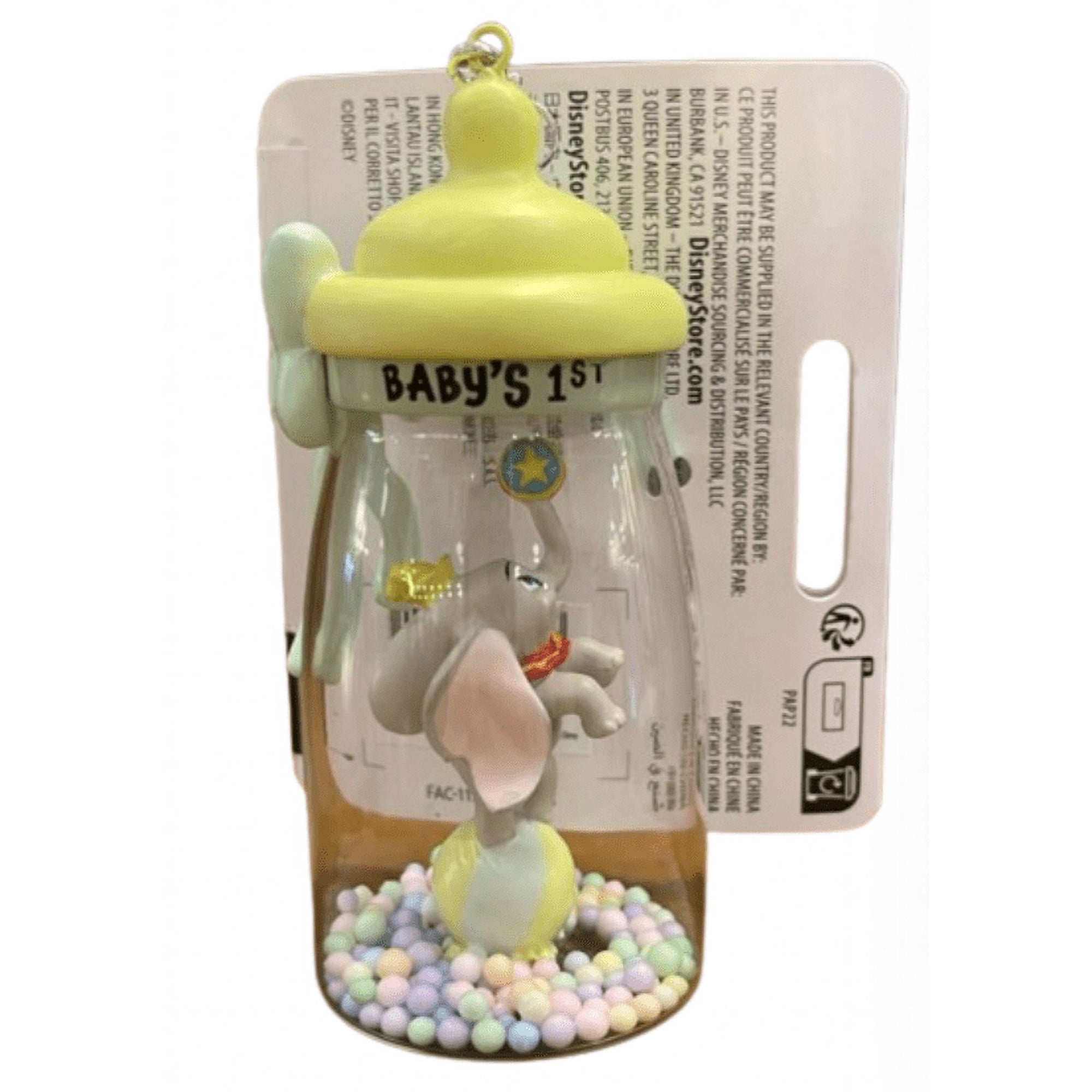 Disney Parks Dumbo Baby 1st 2024 Glass Bottle Christmas Ornament New Tag