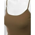 thumbnail image 5 of XT1002L Adjustable Spaghetti Strap Basic Long Cami Tunic Tank Top Plus Size Cocoa 3XL, 5 of 5
