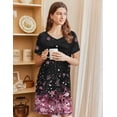 thumbnail image 5 of Ekouaer Nightgowns for Women Short Sleeve Sleepshirts V Neck Night Gown, 5 of 6