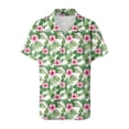 thumbnail image 7 of felwors Women's Tropical Vacation Hawaiian Shirt Pink Hibiscus Palm Leaf Print Short Sleeve Button Down Beach Casual Summer Shirt (Light Green, L), 7 of 7