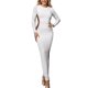 thumbnail image 1 of Gibobby Vestidos de sueter elegantes Vestido casual de mujer con cuello redondo de color sólido y manga larga elástico ajustado para otoño e invierno(Blanco,M), 1 of 5