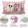 thumbnail image 6 of Halloween Pillow Covers 12x20 inch White Ghost Hey Boo Decor Pink Halloween Lumbar Pillow Covers Decorative for Halloween Home Decor for Sofa 026, 6 of 6