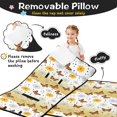 thumbnail image 3 of White Butterfly Flower Dot Pattern Teens Toddler Nap Mat with Pillow, Sleeping Mat Bag for Preschool Daycare 59"x22", 3 of 6