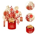 thumbnail image 6 of kowaku 2025 Chinese Lunar New Year Decoration Artificial Potted Fake Flower Blessing Bucket Tabletop Ornament for Holiday Restaurant A, 6 of 9