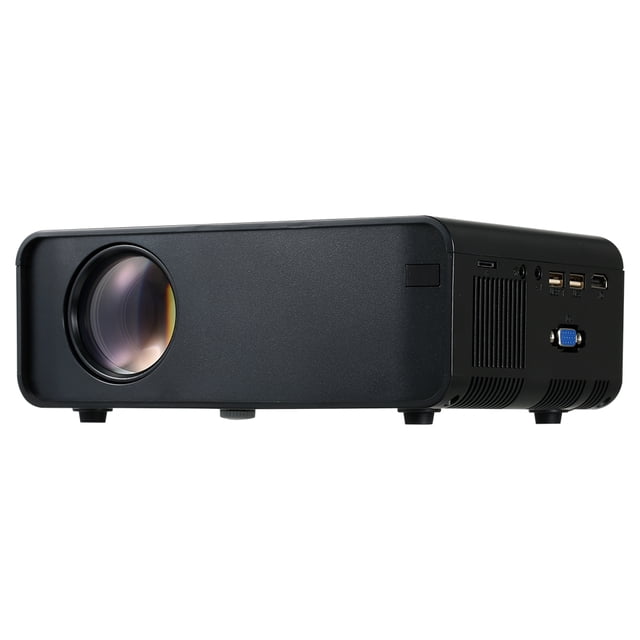 Proyector Irfora Proyector LCD portátil W80 720P Resolución física Múltiples puertos para Office Home Theater Conector negro de EE. UU. (Versión de Android) Irfora Proyector