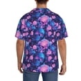 thumbnail image 3 of Gukieu Blue Skull Rose Print Men's Short-sleeved Shirts, Button-down Pocket Shirts, T-shirts, Beach Vacation Travel Summer Clothing-XX-Large, 3 of 5