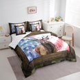 thumbnail image 3 of Erosebridal Retro American Flag Bed in a Bag Full Size,Wildlife Animal Deer Bed Set,Brown Camouflage Plaid Bedding Full Size,Microfiber Bedroom Decor,7 Pieces, 3 of 6