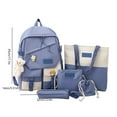 thumbnail image 3 of 5 pcs Campus Bag with Pencil Case Anti Scratch for Traveling Work (Black), 3 of 10