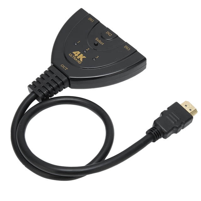 Commutateur Interface Multimédia Haute Définition 4K Commutateur 3 en 1 Sortie 4Kx2K Répartiteurcâble