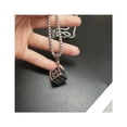 thumbnail image 4 of PikaLF Cube Necklace for Men, Stainless Steel Simple Square Cube Charm Pendant Necklace with 27.6” Chain, Vintage Carved Amulet Necklace, Minimalist Necklace, Punk Rock Jewelry Gift for Men, 4 of 5