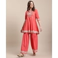 thumbnail image 5 of Rajnandini Women's Pure Cambric Cotton Embroidered Kurta Set With Dupatta (JOPLVL253-M_Peach_M), 5 of 5