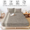 thumbnail image 5 of Cal.King Size Fitted Sheet Set - Gray Texture 3 Piece Bedding Sets 16" Deep Pocket Fitted Sheet with 2 Pillowcases, Country Farmhouse Burlap Stripes Brushed Microfiber Hotel Luxury Bed Sheets, 5 of 9