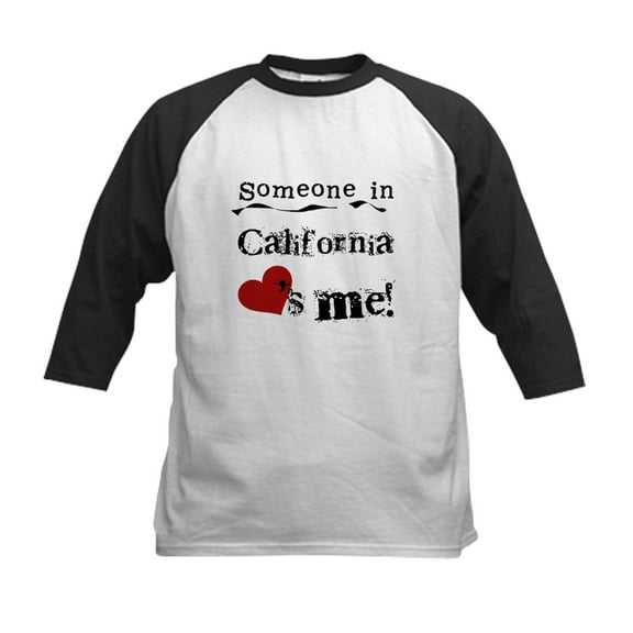 CafePress - Someone In California Kids Baseball Jersey - Kids Cotton Baseball Jersey, 3/4 Sleeve Shirt