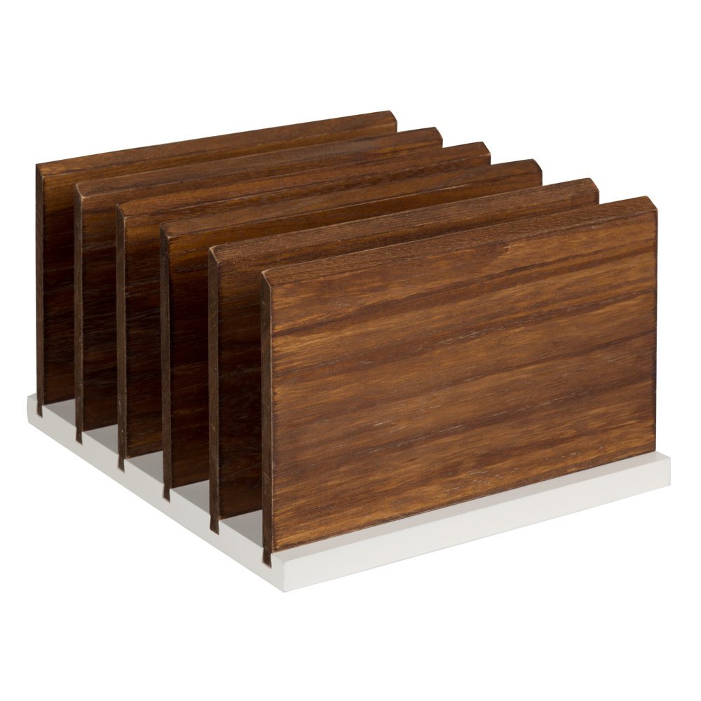 Kate and Laurel Kalmar Wood File Holder Desktop Organizer, White and