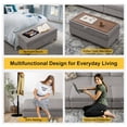thumbnail image 2 of Pingliang Home Corduroy Sectional Sofa with 3 Ottomans, Modern Modular Sofa Couch with Storage Coffee Table Ottoman,4 Seat U-Shaped Couch Sofa for Living Room, Apartment, Apt,Office,Studio,Light Gray, 2 of 9