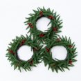 thumbnail image 6 of Christmas Cedar Pine Wreath for Front Door Evergreen Garland Natural Artificial Pine Wreath Outdoor Garden Porch Hanging Decoration Wall Grapevine Decor 18 inch, 6 of 8