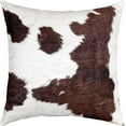 thumbnail image 3 of Pack of 4 Cow Fur Printed Decorative Throw Pillow Covers, Farmhouse Cowhide Square Cushion Case Set for Couch Sofa Bedroom Room,Western Farm Animal Skin Brown Pillow Cases Pillowcases, 16x16 Inches, 3 of 6