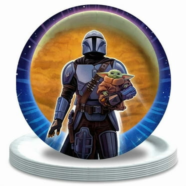 The Mandalorian Plates Party Supplies Birthday Decorations Tableware Disposable Dinnerware