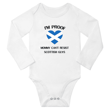 

I m Proof Mommy Can t Resist Scottish Guys Baby Long Sleeve Bodysuit Romper (White 6 Months)