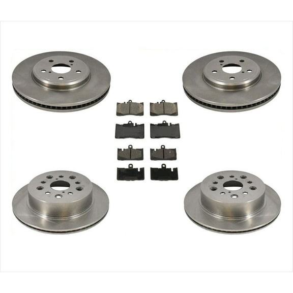 Front and Rear Disc Brake Rotors & Ceramic Brake Pads for Lexus LS430