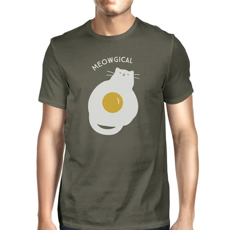 Meowgical Cat And Fried Egg Mens Grey Halloween Cat Lovers