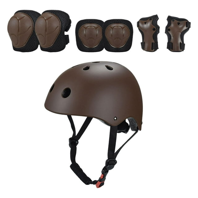 Juego de 7 piezas de Equipo de protección shamjiam para niños casco de bicicleta y almohadillas