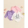 thumbnail image 4 of Yunliwuli Baby Girls Romper, Long Sleeve Crew Neck Letters Heart Print Bodysuit Clothes for Casual Daily, 4 of 10