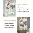 thumbnail image 3 of Retro Rooster Tie Up Curtains for Window, Thermal Insulated Balloon Shade Adjustable Rod Pocket Curtains Valance Panels for Kitchen Bathroom Cafe 42 x 63 Striped Farmhouse Watercolor Animals, 3 of 6