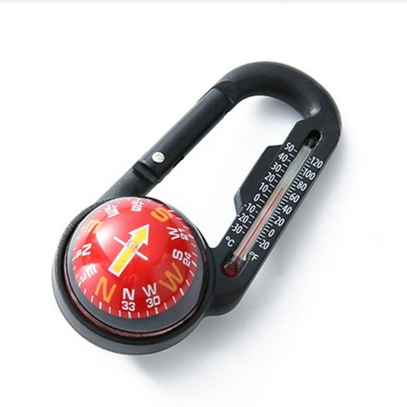 CENL Pocket-Sized Mini For Compass Portable Multi-functional Integrated Thermometer Carabiner Clip For Outdoor Adventures Accessories