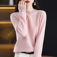 thumbnail image 2 of Suéteres de otoño e invierno para mujer, jerseys de punto ajustados con cuello redondo, ropa interior de color liso, suéter femenino, camisetas casuales, 2 of 5