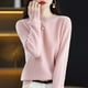 thumbnail image 2 of Suéteres de otoño e invierno para mujer, jerseys de punto ajustados con cuello redondo, ropa interior de color liso, suéter femenino, camisetas casuales, 2 of 5