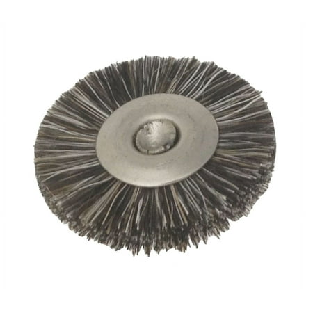 

3/4 Wheel Brush Stiff Natural Bristle Mounted 3/32 Shaft 6 pcs Dental Jewelry