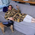 thumbnail image 3 of Wearable Oversized Blanket,Dog Bones and Dog Footprints Wearable Blanket Hoodie for Adults,Cozy Hooded Blankets with Super Pockets,Super Warm Fuzzy Pullover for Women & Men, 3 of 6