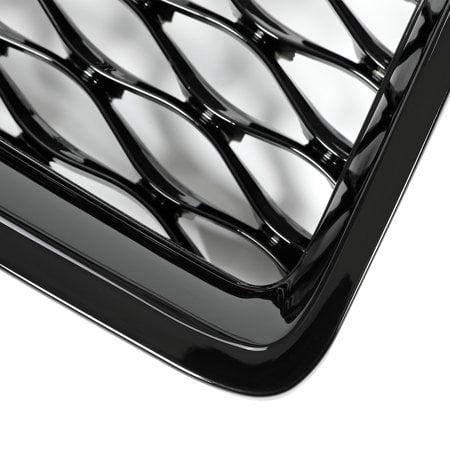 KOJEM Front Bumper Upper Grille Mesh Grill Trim for Infiniti Q50 14 15 16 17 Black
