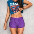 thumbnail image 3 of Naloa Glitter Purple Biker Shorts for Women Seamless Scrunch Short Women’s Yoga Shorts for Gym Running Sport Shorts - XX-Large, 3 of 9