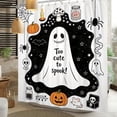 thumbnail image 4 of Nanqianyi Halloween Shower Curtain,Polyester Fabric Waterproof Bathroom Curtain,36 x 72 Inch, with Hooks,Pumpkin Cute Ghost Spider Bat, 4 of 7